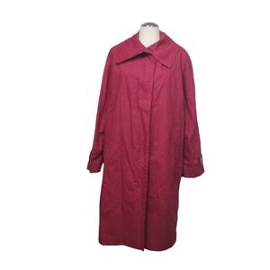 London Fog Dark Red Button Down Coat S